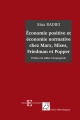 Economie positive et économie normative chez Marx, Mises, Friedman et Popper